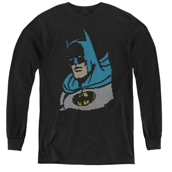 Dc - Lite Brite Batman - Youth Long Sleeve Shirt - Large