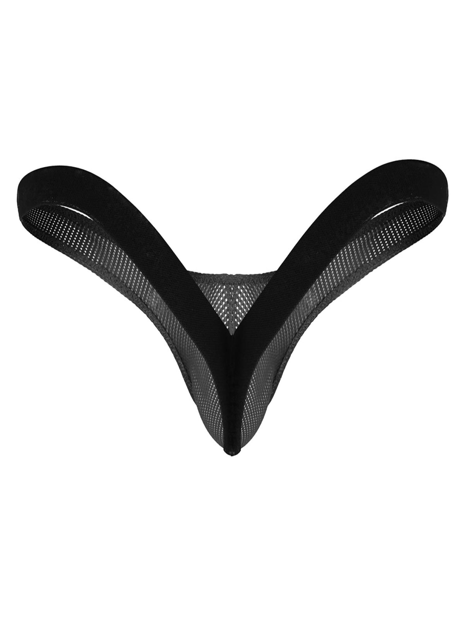 MSemis Men's Sexy Shiny Zipper Front Thong G-String Low Rise T-Back Micro  Bikini Briefs Underwear Black Medium at  Men's Clothing store