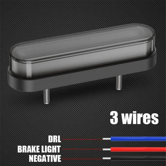 Acaigel 2Pcs Trailer Truck RV 24 LED Oval Brake Tail Light Rear Stop DRL Marker Red Lamp