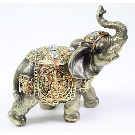 Feng Shui Bronze Elephant Trunk Statue Wealth Lucky Figurine Gift Home Decor