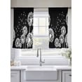 thumbnail image 5 of White Dandelion Sheer Curtains 45 Inch Length 2 Panels Set Window Treatments, Spring Flowers Botanical Vintage Black Rod Pocket Semi Curtains for Living Room/Bedroom/Kitchen Décor, 104"W x 45"L, 5 of 7