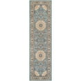 thumbnail image 2 of Unique Loom Outdoor Traditional Collection Area Rug - Wisdom (2' 7" x 10' Runner Blue/Ivory), 2 of 9