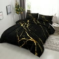 thumbnail image 2 of Move Over Black Gold Marble Comforter Set King Size Gold Metallic Marble Bedding Set Soft Microfiber Marble Bedding Set, 2 of 6