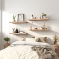 thumbnail image 2 of Estantes flotantes GXYAWPJ de madera clara para pared, juego de 6, 2 of 8