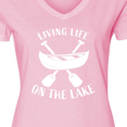 thumbnail image 4 of Inktastic Living Life On The Lake Women's V-Neck T-Shirt, 4 of 5