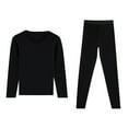 thumbnail image 1 of Ropa interior térmica para mujer Long Johns mujer con forro polar, capa base para mujer clima frío parte superior inferior, 1 of 5