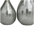 thumbnail image 4 of DecMode 12", 9"H Textured Teardrop Gray Glass Vase, Set of 2, 4 of 7