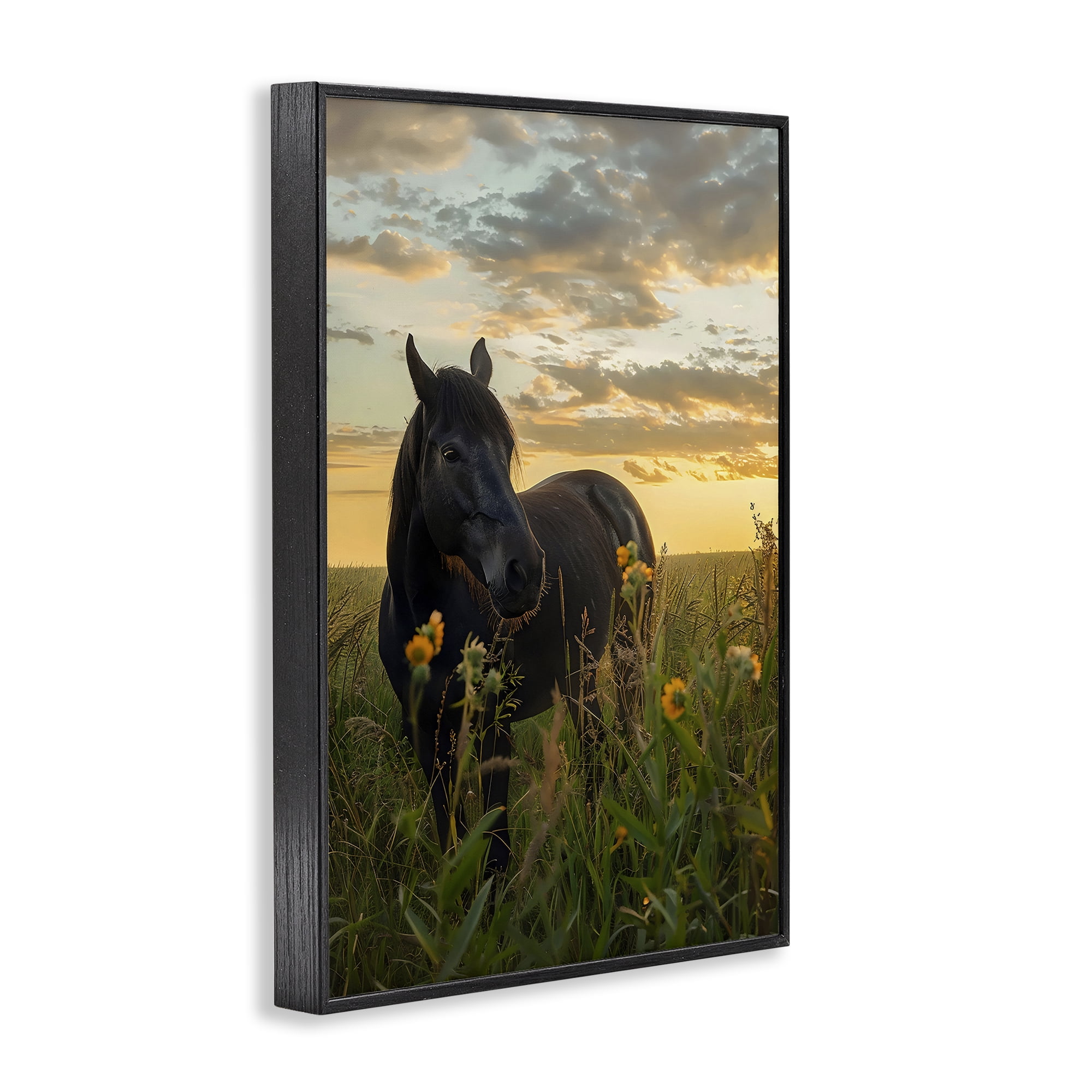 Stupell Industries Standing In Field Of Flowers Black Framed Giclee Art, design by Creative Studio