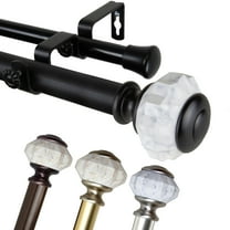 1 inch Aria Double Curtain Rod 160-240" - Satin Nickel