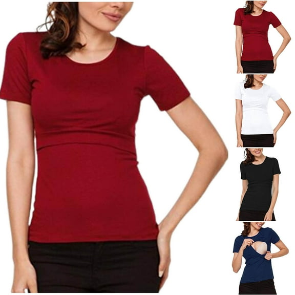 Olyvenn Stylish Nursing Nightgowns for Women Clip-down Breastfeeding 3 In 1 Maternity Robes Postpartum Delivery Gown Navy 6