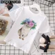 thumbnail image 3 of Camiseta rosa con estampado de gatos de dibujos animados para niños, camiseta de estilo occidental, manga corta para niños y niñas, ropa de Stranger Things, 3 of 5