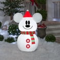 thumbnail image 3 of Gemmy Industries 105058 3.5 ft. Airblown Inflatable Mickey Mouse Snowman, White, 3 of 4