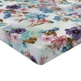 thumbnail image 4 of Ambesonne Spring Flowers Fitted Sheet, Dreamy Garden Blooms, Full Size, Quartz Blush Sea Blue, 4 of 5
