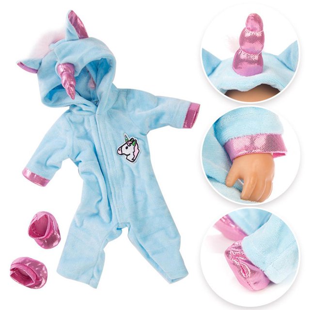 Pelele con capucha de muñeco de peluche Vogacara para muñeca de 18 pulgadas