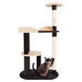 thumbnail image 1 of 3-Tier Cat Tower - Indoor Feline Furniture with 2 Napping Perches, 2 Sisal Rope Scratching Posts, Peek Hole, and Fun Hanging Toy by PETMAKER (Black), 1 of 3