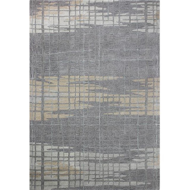 Bashian R129-GY-4X6-HG364 3 Pi 9 Po x 5 Pi 9 Po Greenwich Contemporain Laine & Viscose Touffeté à la Main Tapis&44; Gris