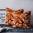 thumbnail image 2 of 20x20 Pillow Covers Set of 2, Orange Geometric Throw Pillow Covers Decorative Couch Cushion Case, Black White Striped Abstract Lines Art Microfiber Square Pillowcases for Bedroom Car Living Room, 2 of 7