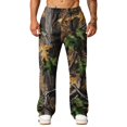 thumbnail image 5 of Dwelliawo Joggers for Men Open Bottom Autumn Camo Straight Leg Baggy Sweatpants Drawstring Cotton Yoga Sweat Pants Winter High Waisted Wide Leg Trousers Coffee XL, 5 of 6