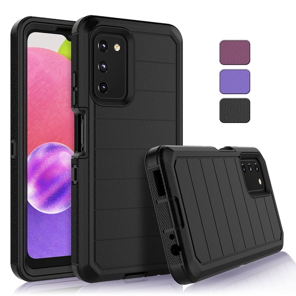 Galaxy A03s Case [US Version], Phone Case for Samsung Galaxy A03s 6.5 inches, Tekcoo Shockproof Heavy Duty Armor Plastic & Rubber Rugged Bumper 3-in-1 Case Cover -Black