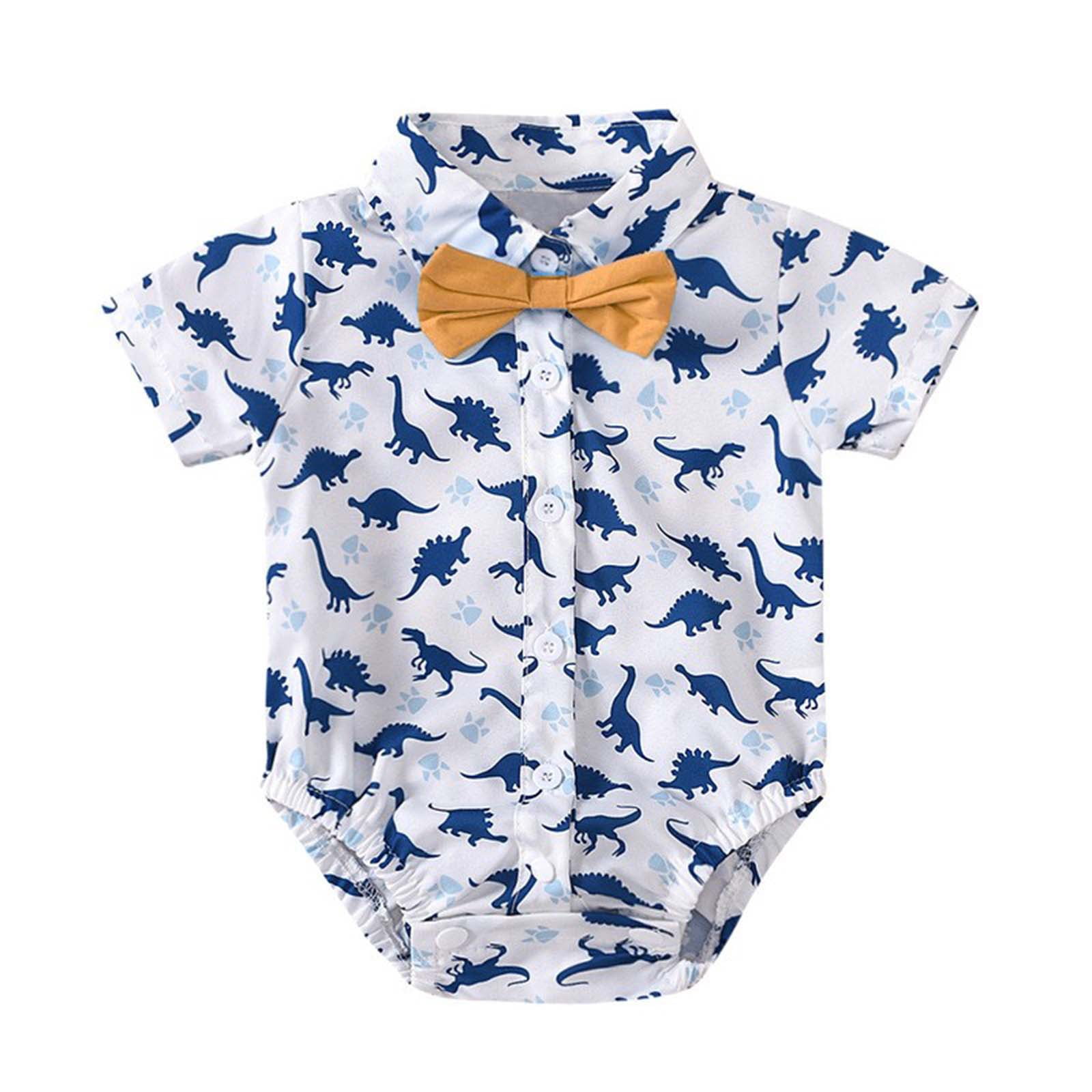 Wxirdiow Baby Boy Suit Baby Boy Clothes Suits Summer Short Sleeve Dress Shirt+Vest+Tie+Pants Infant Boy Wedding Christening Outfits Set Blue Size,9-12 Months