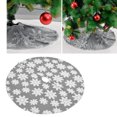 thumbnail image 1 of Tree Skirt, Cute Snowflake Patterns Multi Purpose Adapt To Various Themes Reused Xmas Gray Tree Skirt  for Shooting Background for Christmas Decor 122cm,78cm, 1 of 8
