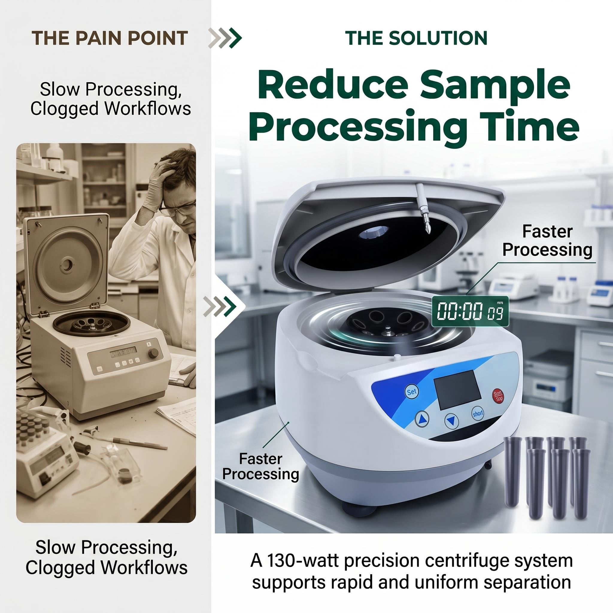 Tanfengu 6-tube 6x15ml PRP Centrifuge, 110v Low Noise Clinical Centrifugal Machine, 5000rpm 3074xg Compact Plasma Separator for Blood PRP Processing