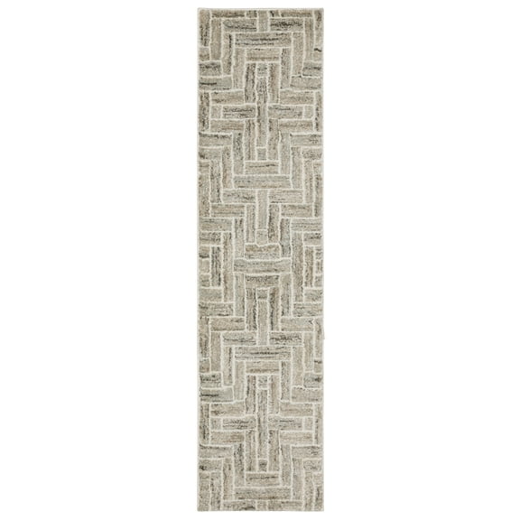 Woven Trends Jasper Area Rug - 2' X 8' - in Ivory - Modern Style, Stain Resistant, Medium Pile, Family and Pet Friendly, Dining, Living Room Rug