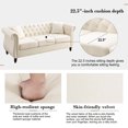 thumbnail image 5 of Mid-Century 80"L Couch, 3-Seat Couches and Sofas, Upholstered Sofa with Thicked Cushions, Modern Sofa with Wood Legs, Heavy Duty Couch Furniture for Home Living Room, 80"L x 29"W x 30"H, Beige, 5 of 10