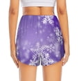 thumbnail image 2 of Lsque Snowflakes Printed Women's Running Shorts with Liner Pockets,Elastic Quick Dry Workout Athletic Gym Yoga Shorts,Womens High Waist Shorts-Small, 2 of 9
