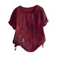 thumbnail image 4 of Fiudx Ofertas de La Semana Camisa Holgada con Estampado de Flores de Manga Corta Informal de Verano para Mujer, 4 of 5