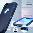 thumbnail image 5 of I-HONVA Compatible with iPhone Xs Max Case,3-Layer Military Grade Drop Protection Anti-Slip Bumper Rugged Shockproof Dustproof Protection Phone Case,Navy Blue, 5 of 7