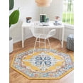 thumbnail image 3 of Unique Loom Parker Collection Area Rug - Merakli (5' Octagon Yellow/Brown), 3 of 11