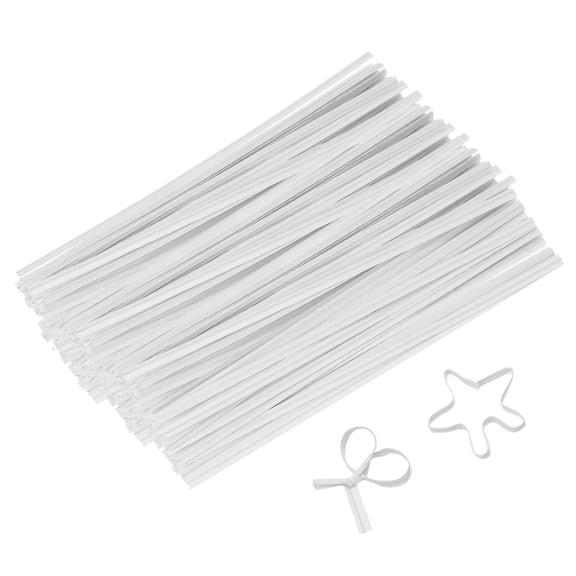 Uxcell 6" Kraft Paper Twist Ties, Metallic Reusable Ties for Bakery and Goodie Bags, Pack of 1000, White