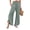 Mint Green #145, variant on Wide Leg Linen Pants for Women Cropped Elastic Waist Ruffle Hem Beach Flowy Pants with Pockets Womens Spring Pant Light Brown 2XL