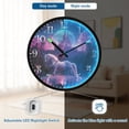 thumbnail image 5 of Voice Activated Clock with Glow Light 12 Inch Large Silent Wall Clock Battery Operated for Home Decor White Unicorn and Castle, 5 of 8