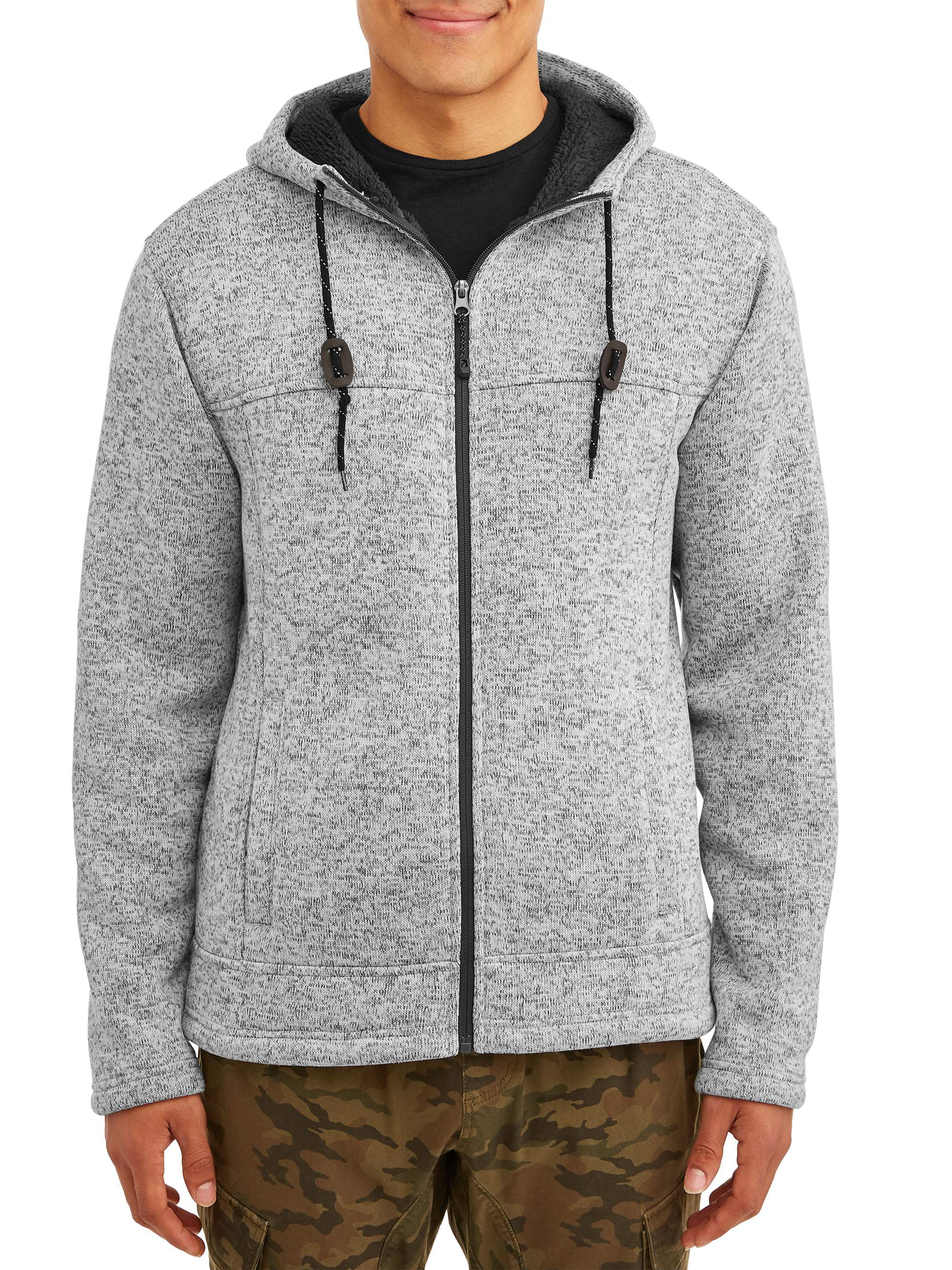 George Men's Full Zip Sherpa Sweater Fleece, up to Size 5XL - Walmart.com