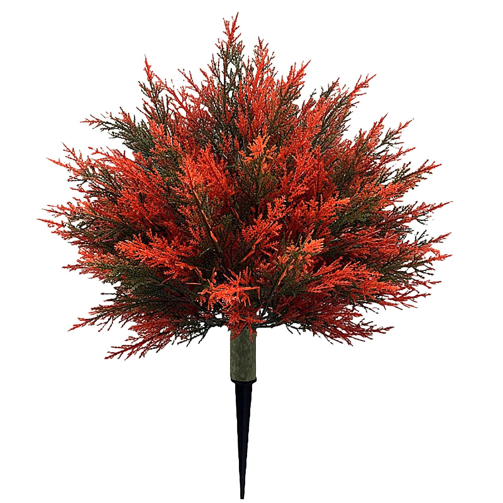 Artificial Autumn Plant Balls Simulation Cedar Trees, Plastic Tree Planting Gift Decoration, Fall Fake Bushes for Yard Patio Outdoor Garden Potted Plant Decoration