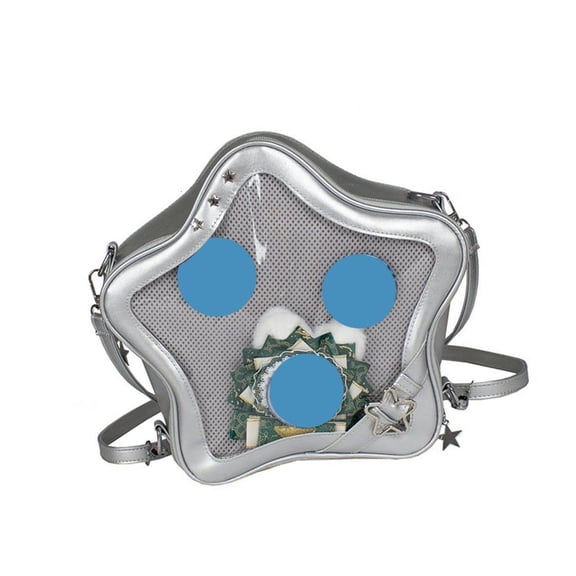 Star Shaped Ita Bag Pins Display Crossbody Bags PU1eatherBackpack Cute Aesthetic Shoulder Bag Handbag for Womens