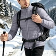 thumbnail image 5 of Ceisia Men Solid Stand Collar Quilted Puffer Jacket Full Zip Lightweight Warm Outer Coat For Fall Winter Outdoor Travel Daily Commute Gift, 5 of 7