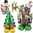 thumbnail image 2 of Adornos navideños Árbol de Navidad de pie Casa de nieve Alce Globo de aluminio Adornos para árboles de Navidad Suministros para fiestas de Navidad y Año Nuevo, 2 of 5