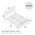 thumbnail image 5 of Heavy Duty Metal  Queen Bed Frame Black, Noise-Free Platform Bed Frame, No Box Spring Needed, Easy Assembly with Underbed Storage, 5 of 7