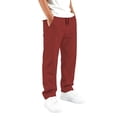 thumbnail image 4 of Tiijoy Boys Pants Casual Solid Elastic Waist Drawstring Straight Pants, Size 5-16, 4 of 7