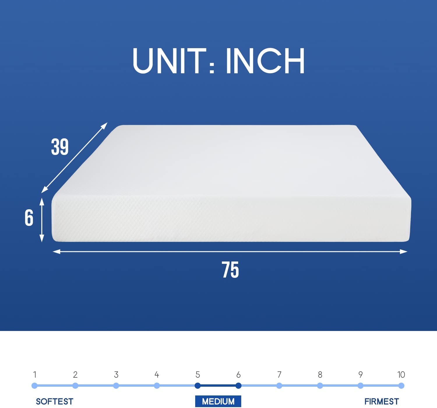 FDW Twin Mattress 6 inch Gel Memory Foam Mattress Queen Mattresses ...