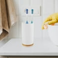thumbnail image 2 of Ceramic Toothbrush Holder Cup for Bathroom and Travel, White Design, Water Cup for Toothbrush Storage, 2 of 6