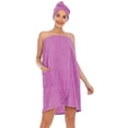 thumbnail image 5 of Women's Towel Wrap Bathrobe, Terry Cloth Cotton Towels Robe with Velcro, 5 of 10