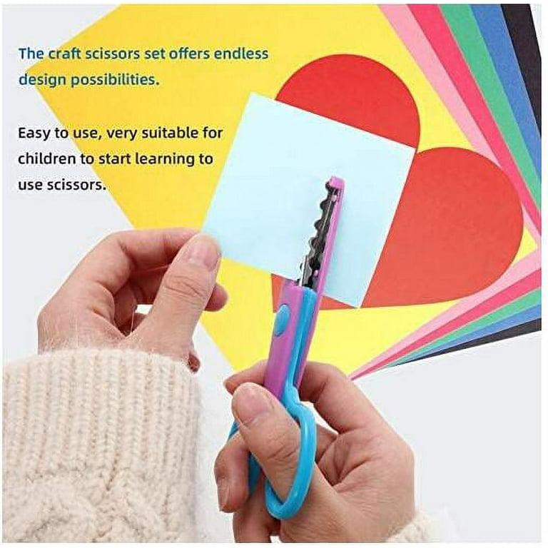 Artrylin Decorative Scissors, Craft Scissors Decorative Edge, Scrapbook  Scissors Set of 4, Cutting Smoothly, Safety, Contains 4 Textures, Great for