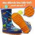 thumbnail image 5 of Kushyshoo Rubber Kids Rain Boots Navy Dinosaurs Rain Boots for Little Boys Sizes 11, 5 of 6