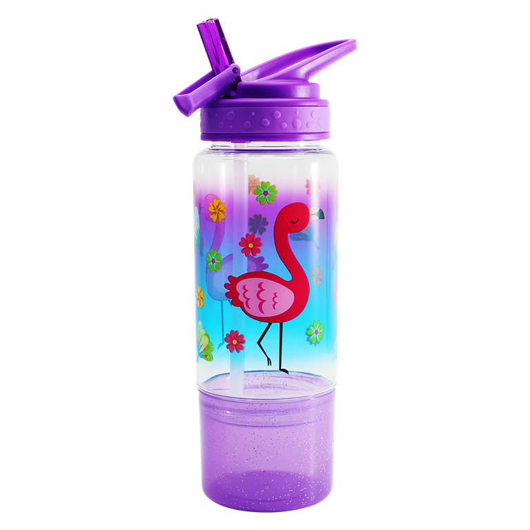 VINSUN Water Bottle Kids 18oz with Straw - Spill-Proof, Tritan, BPA Free - Reusable Drinking Bottle with Dinosaur for Toddlers - Boys or Girls