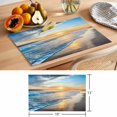 thumbnail image 6 of Beach Sunset Placemats Set of 4 Ocean Spray Sea Romance Scenery Heat Insulation Washable Place Mats, Rustic Non-Slip Table Mats for Dining Table Party Kitchen Decor,13x19 Inch, 6 of 9