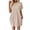 Beige, variant on YUEVORA Women's Casual Solid Color Round Neck Short Sleeve T-Shirt Dress with Pockets, Loose Fit A-Line Dress for Spring & Summer